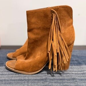 DV by Dolce Vita Brown Fringe Heeled Boots